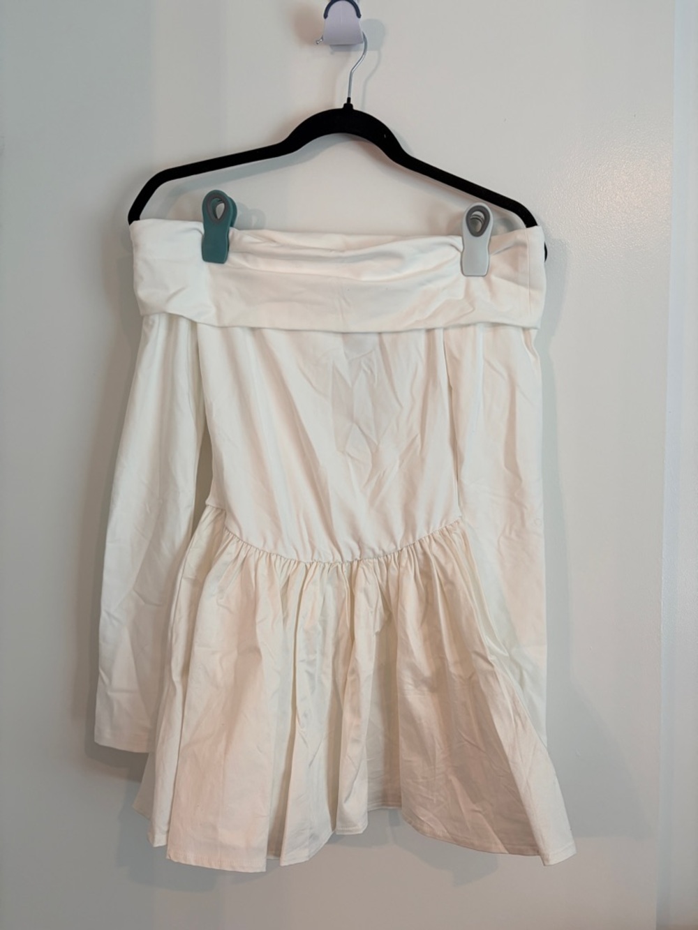 White Fox Boutique Off-Shoulder Mini Dress in White